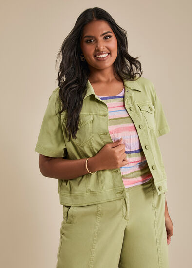 Plus Size Lyocell Short Sleeve Jacket